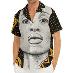 African Woman Print Men's Deep V-Neck Shirt