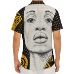 African Woman Print Men's Deep V-Neck Shirt