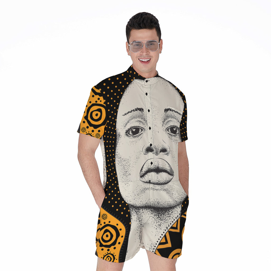 African Woman Print Men's Rompers