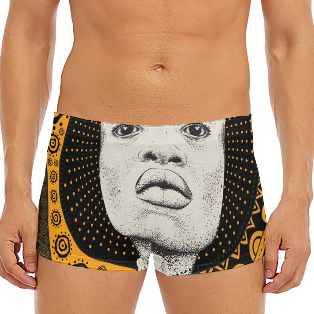African Woman Print Men's Short Boxer Briefs