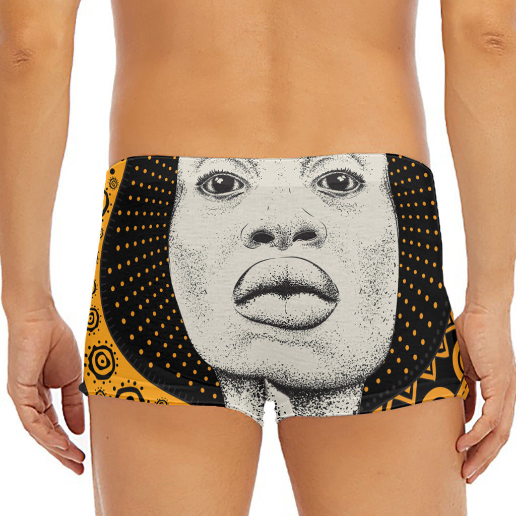 African Woman Print Men's Short Boxer Briefs