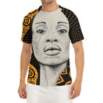 African Woman Print Men's Short Sleeve Rash Guard