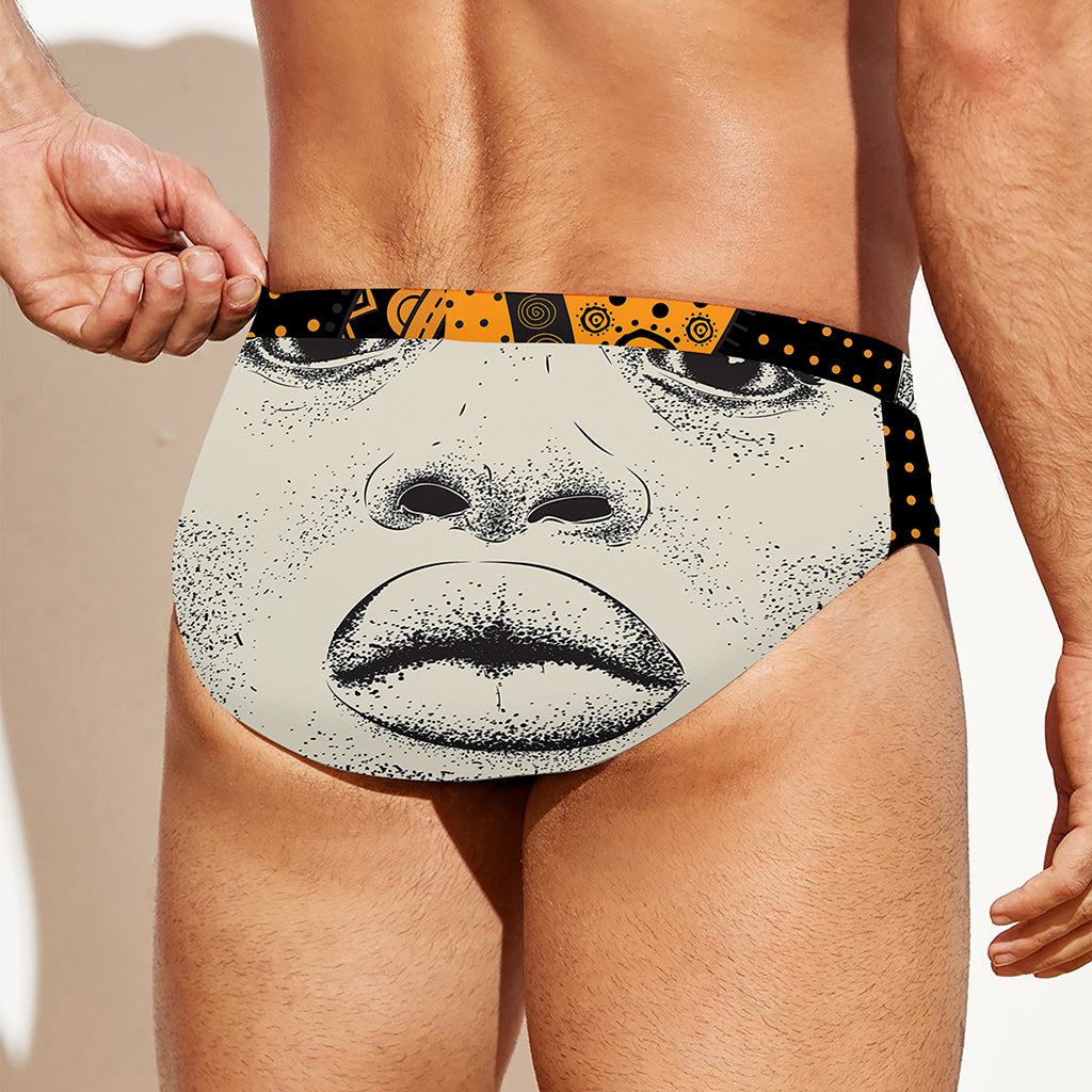 African Woman Print Men's Swim Briefs