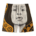African Woman Print Men's Swim Trunks