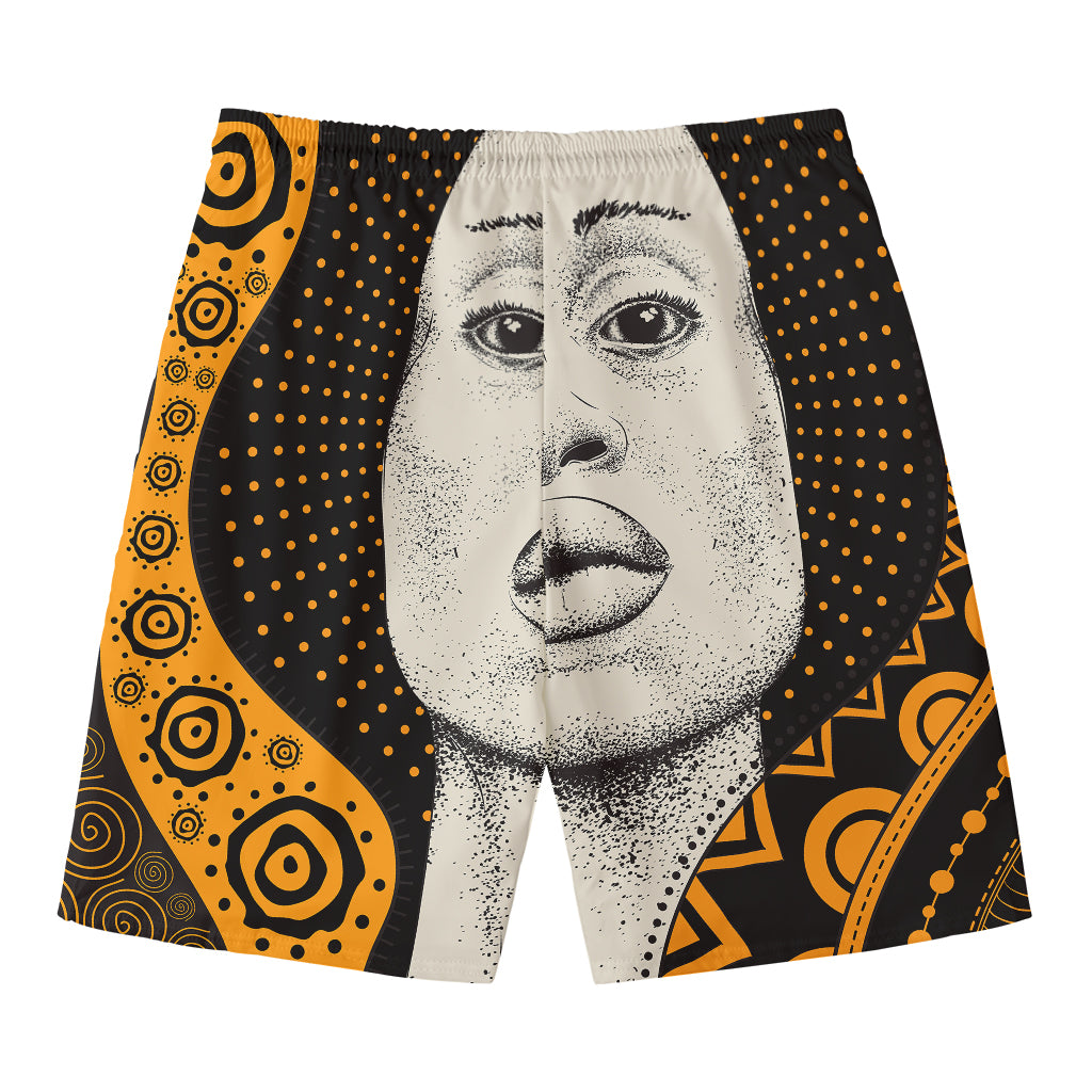 African Woman Print Men's Swim Trunks