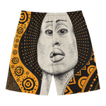 African Woman Print Men's Swim Trunks