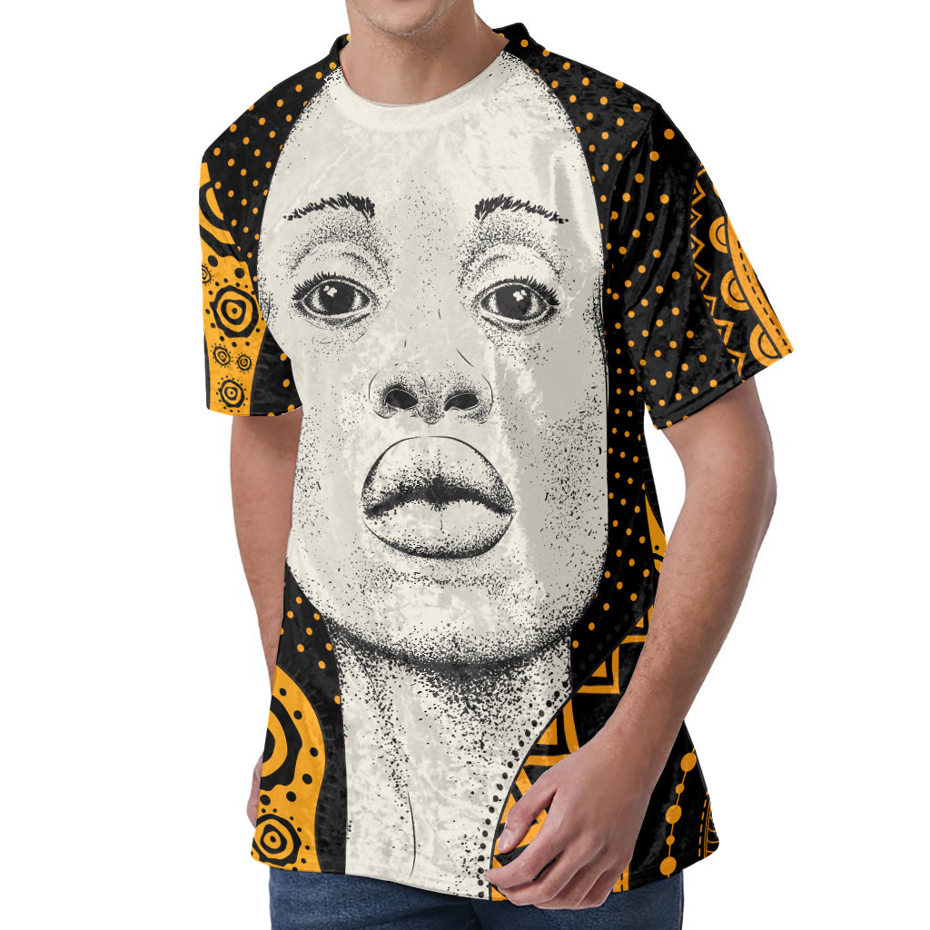 African Woman Print Men's Velvet T-Shirt