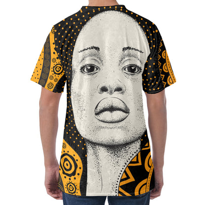 African Woman Print Men's Velvet T-Shirt