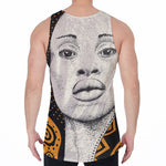 African Woman Print Men's Velvet Tank Top