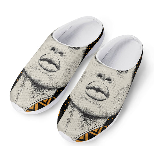 African Woman Print Mesh Casual Shoes