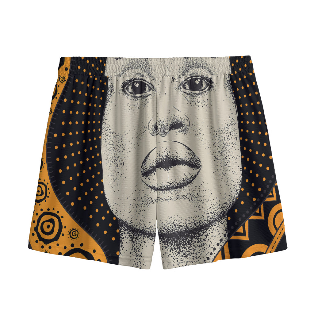 African Woman Print Mesh Shorts