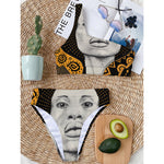 African Woman Print One Shoulder Bikini Top