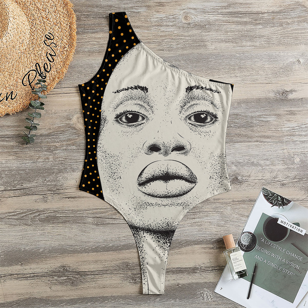 African Woman Print One Shoulder Bodysuit