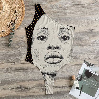 African Woman Print One Shoulder Bodysuit