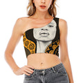 African Woman Print One Shoulder Crop Top