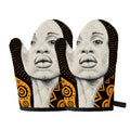 African Woman Print Oven Mitts