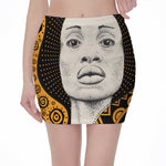 African Woman Print Pencil Mini Skirt