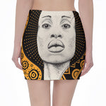African Woman Print Pencil Mini Skirt