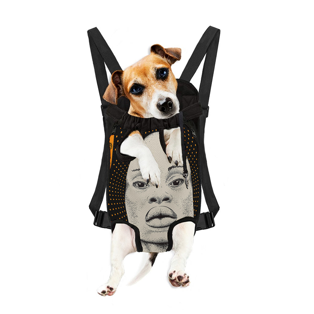 African Woman Print Pet Carrier Backpack