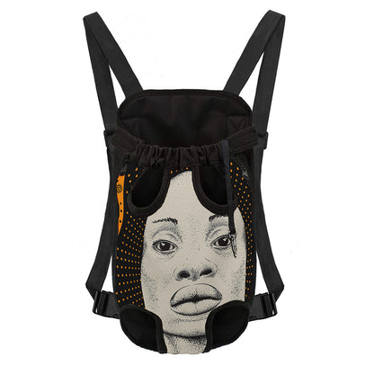 African Woman Print Pet Carrier Backpack