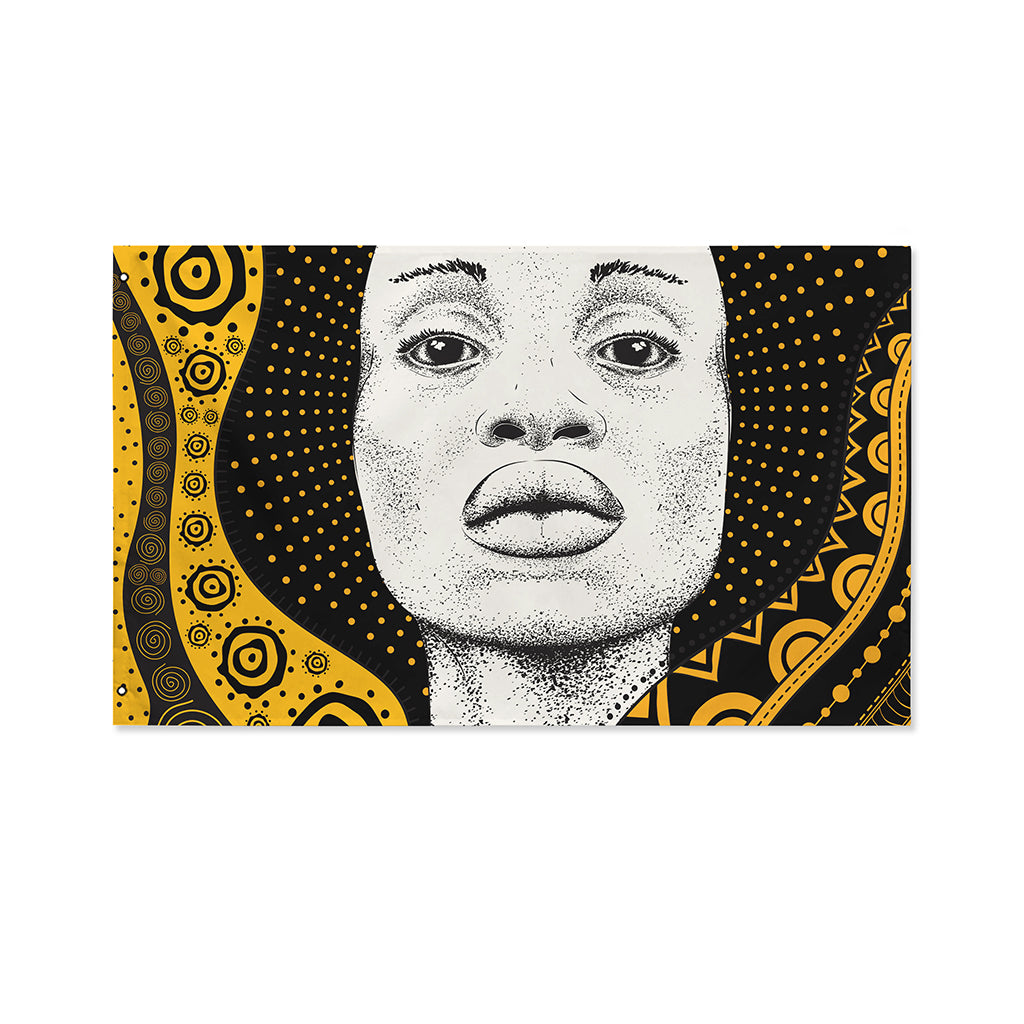 African Woman Print Polyester Flag