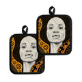 African Woman Print Pot Holders