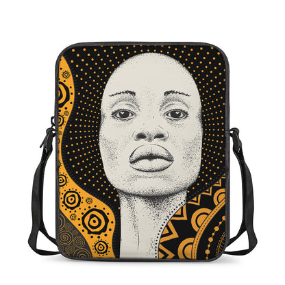 African Woman Print Rectangular Crossbody Bag