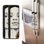 African Woman Print Refrigerator Handle Covers