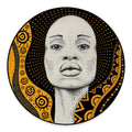 African Woman Print Round Floor Mat