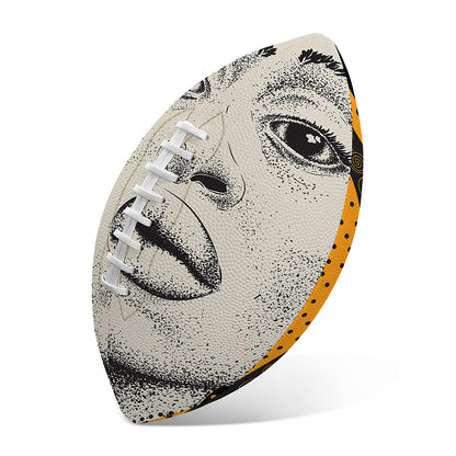 African Woman Print Rugby Ball