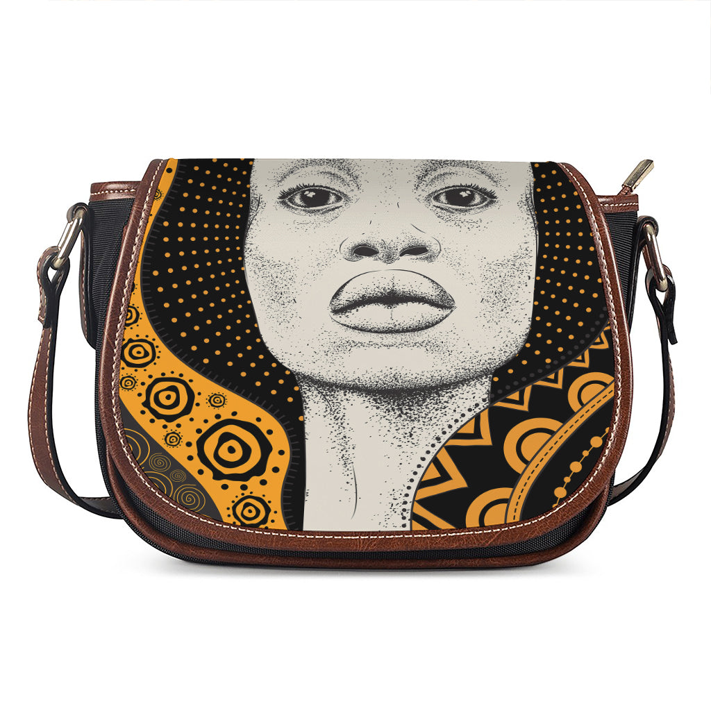 African Woman Print Saddle Bag