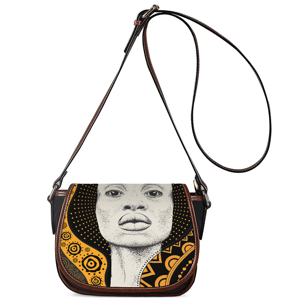 African Woman Print Saddle Bag