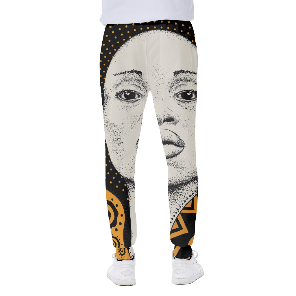 African Woman Print Scuba Joggers