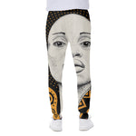 African Woman Print Scuba Joggers