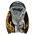 African Woman Print Sherpa Lined Zip Up Hoodie