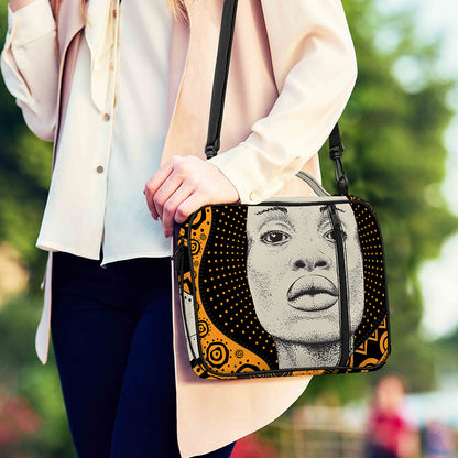 African Woman Print Shoulder Strap Bible Bag