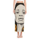 African Woman Print Side Slit Maxi Skirt