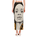 African Woman Print Side Slit Maxi Skirt
