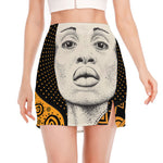 African Woman Print Side Slit Mini Skirt