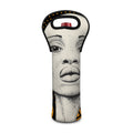 African Woman Print Single Neoprene Wine Tote