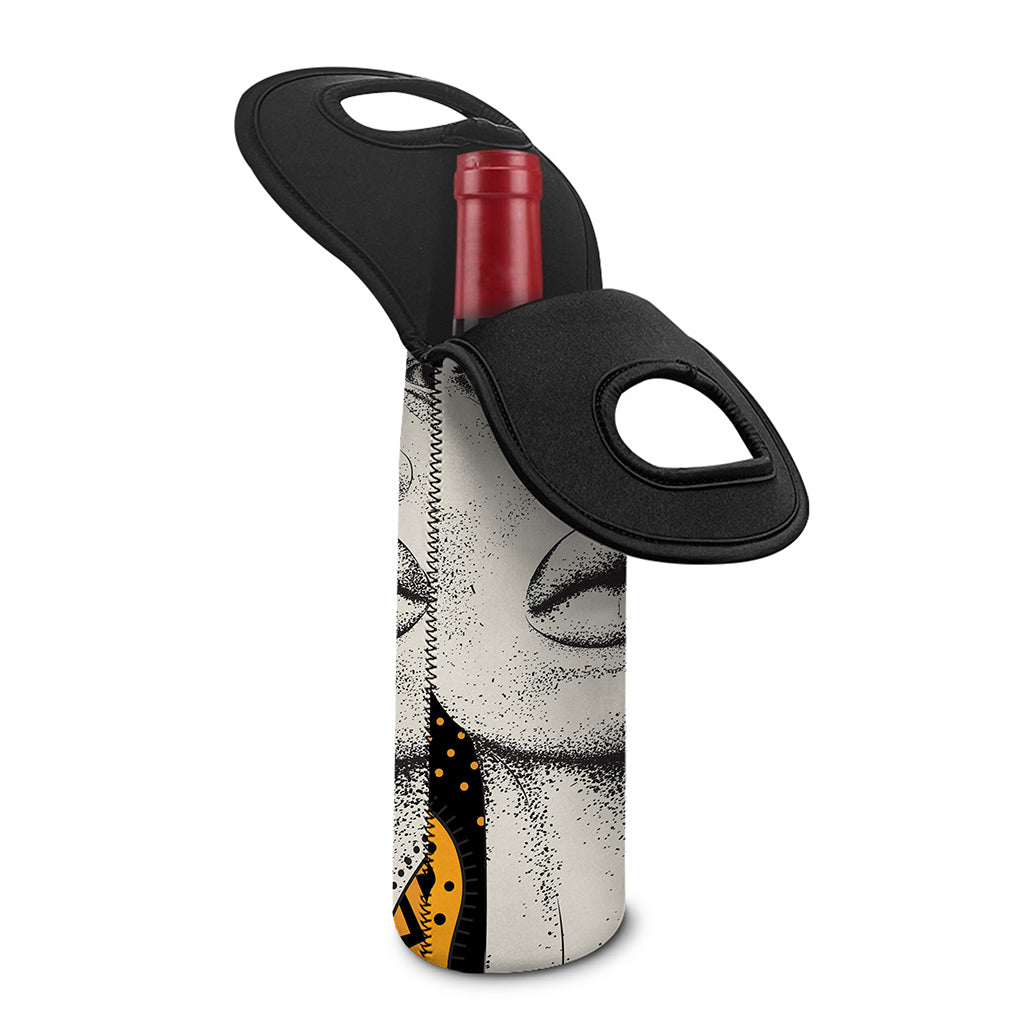 African Woman Print Single Neoprene Wine Tote