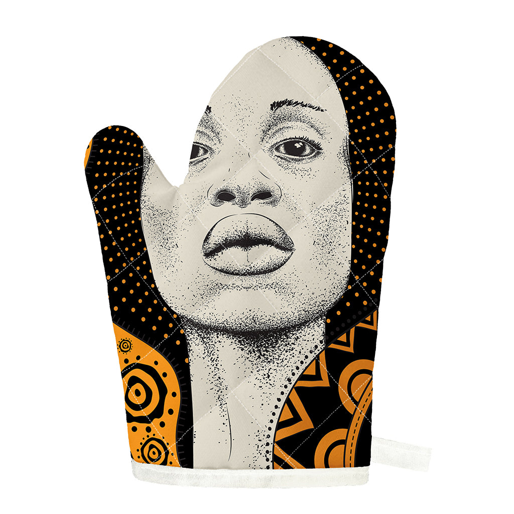 African Woman Print Single Oven Mitt