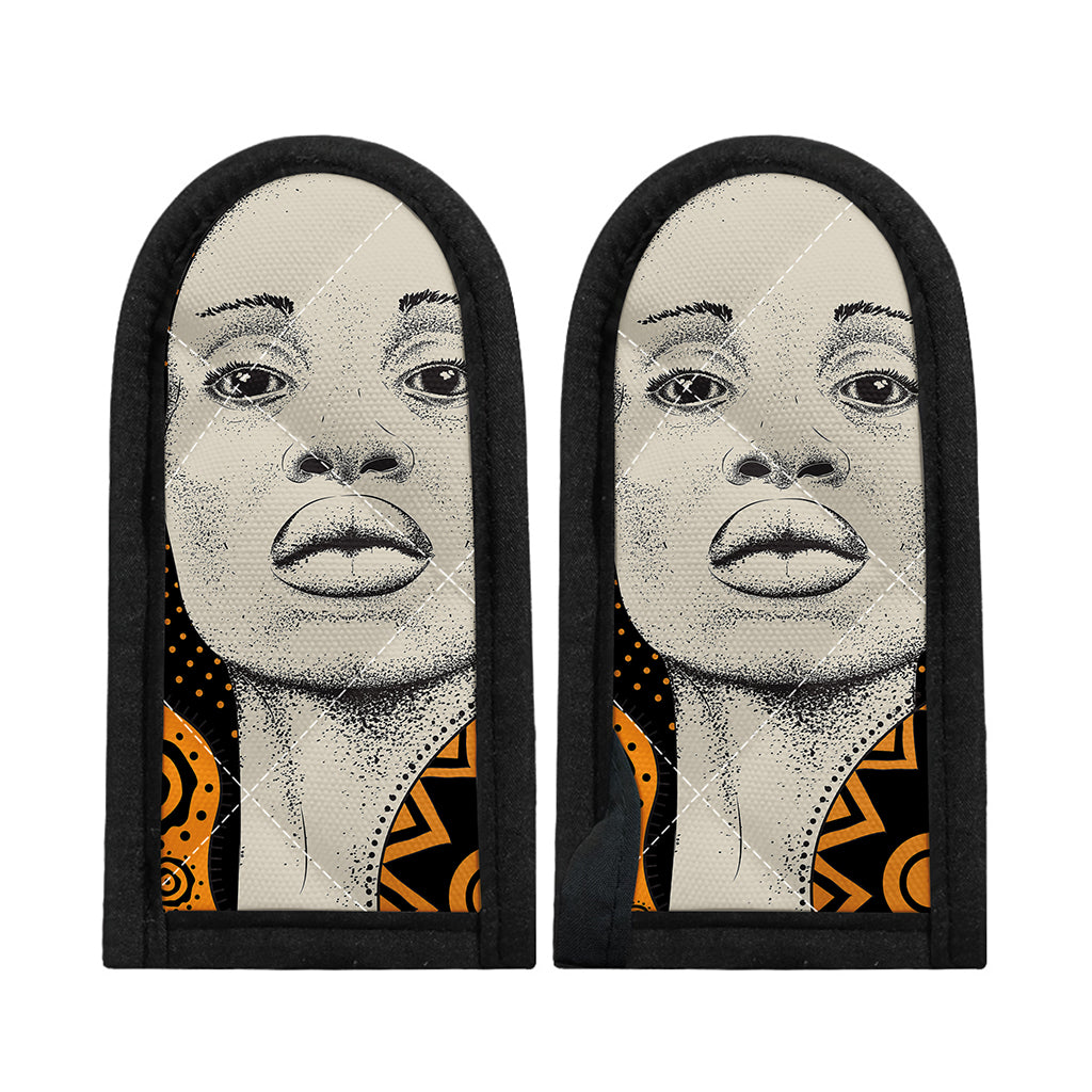 African Woman Print Skillet Handle Cover