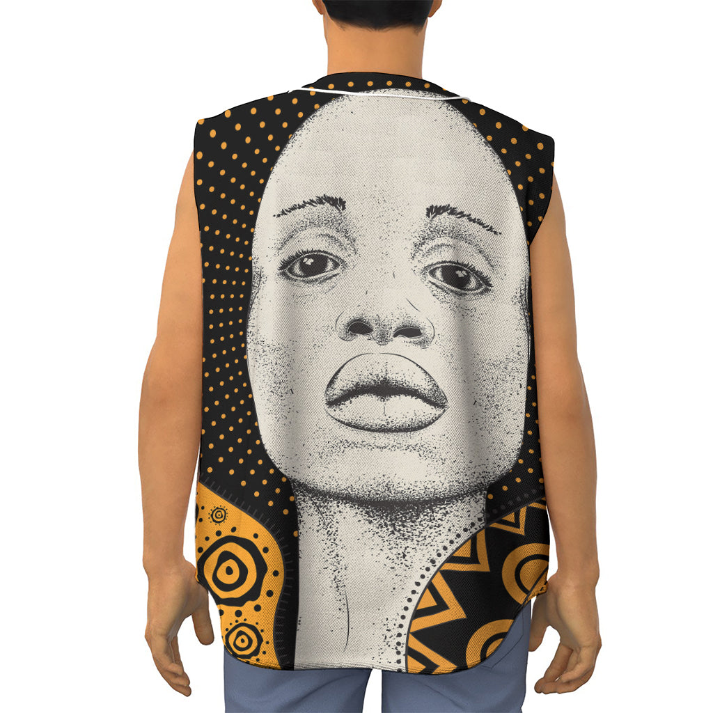 African Woman Print Sleeveless Baseball Jersey
