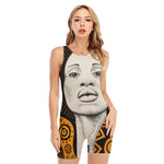 African Woman Print Sleeveless One Piece Swimsuit