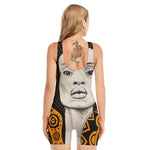 African Woman Print Sleeveless One Piece Swimsuit
