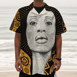 African Woman Print Textured Short Sleeve Shirt