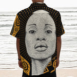 African Woman Print Textured Short Sleeve Shirt