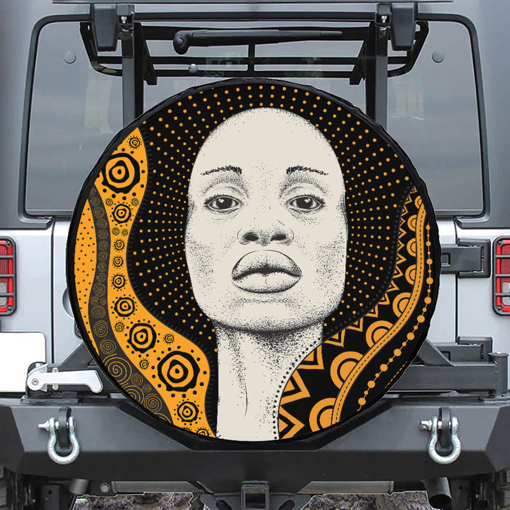 African Woman Print Tire Cover