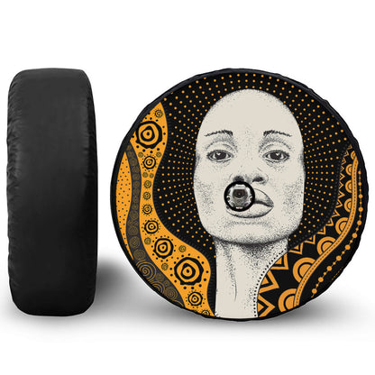 African Woman Print Tire Cover With Camera Hole